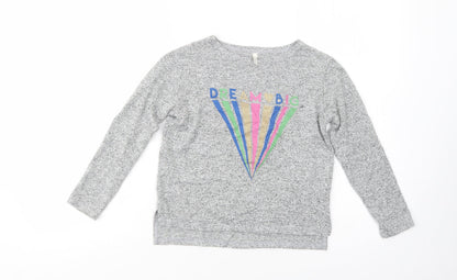 Primark Girls Grey Crew Neck  Viscose Henley Jumper Size 9-10 Years  Pullover - Dream Big