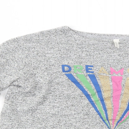 Primark Girls Grey Crew Neck  Viscose Henley Jumper Size 9-10 Years  Pullover - Dream Big