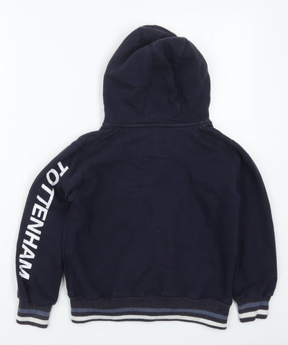 Tottenham Hotspur Boys Blue  Cotton Full Zip Hoodie Size 7-8 Years  Zip - Tottenham Hotspur