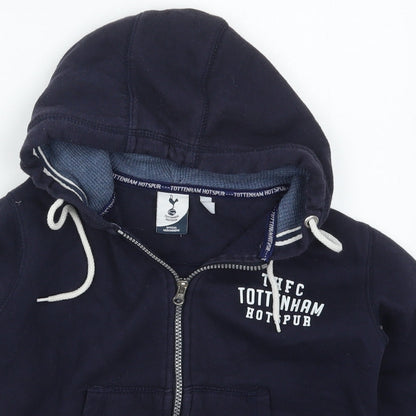 Tottenham Hotspur Boys Blue  Cotton Full Zip Hoodie Size 7-8 Years  Zip - Tottenham Hotspur