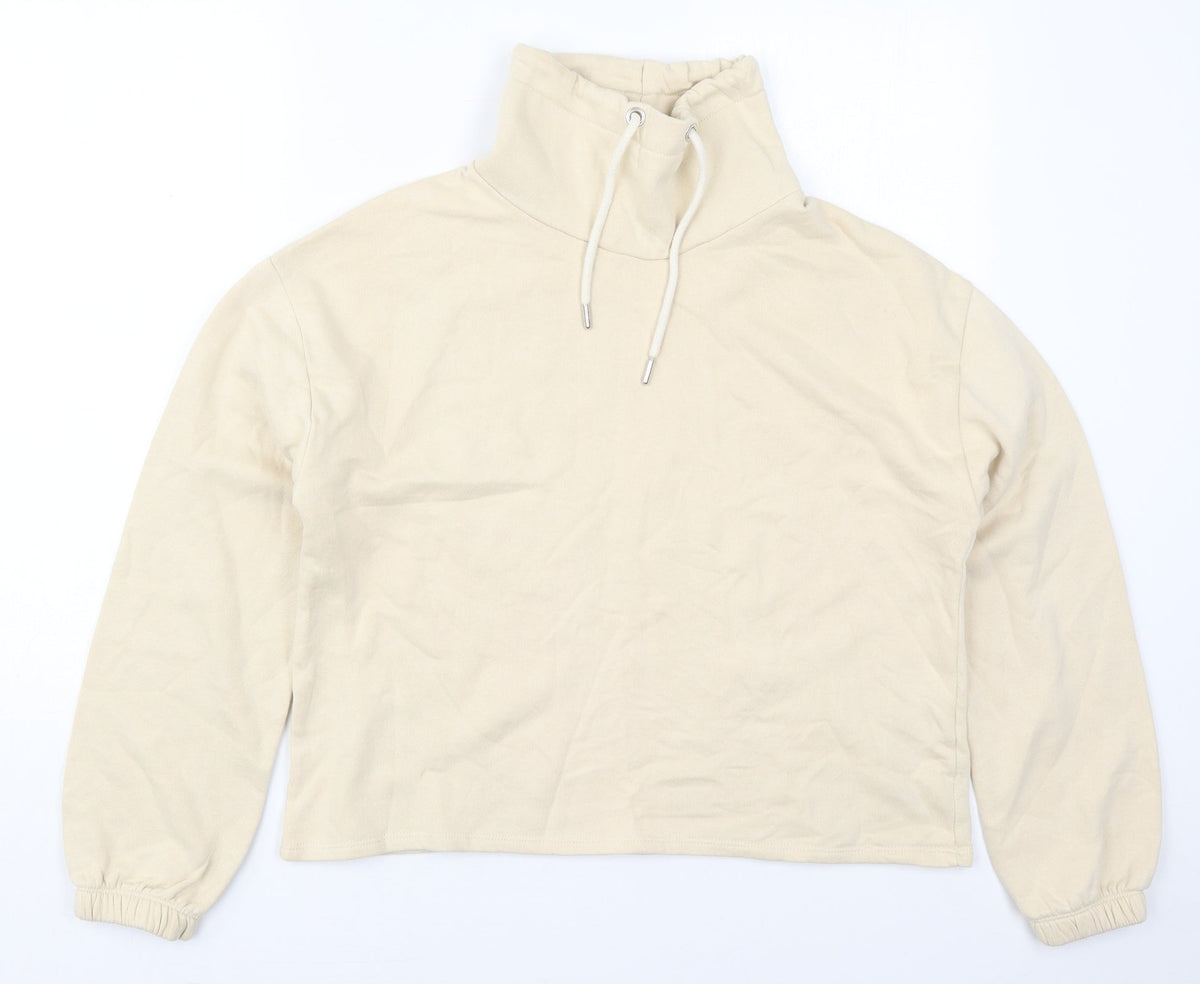 Additional front view of Primark women’s beige cotton pullover sweatshirt, size UK 6, pullover