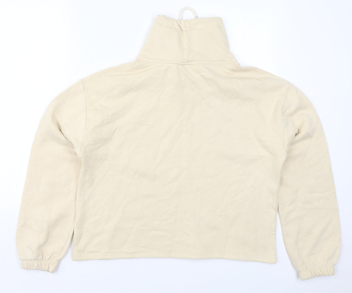Back view of Primark women’s beige cotton pullover sweatshirt, size UK 6, pullover
