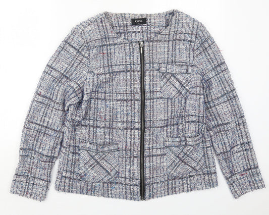 Klass Womens Blue Check  Jacket  Size 14  Zip