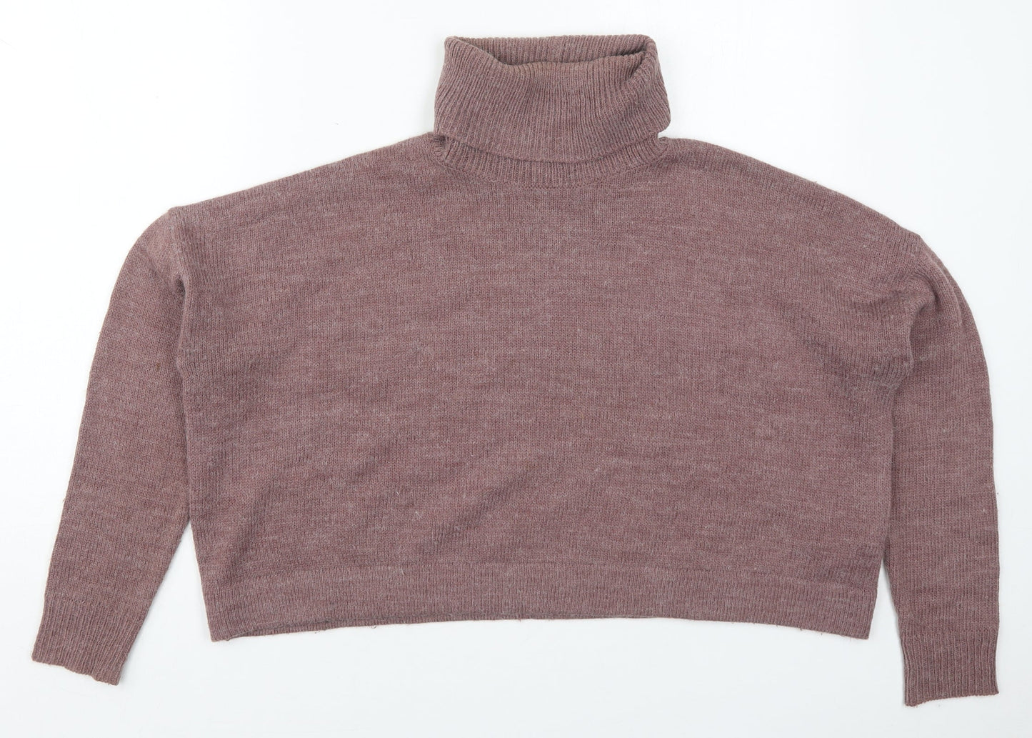 FOREVER 21 Womens Purple Roll Neck  Acrylic Pullover Jumper Size L