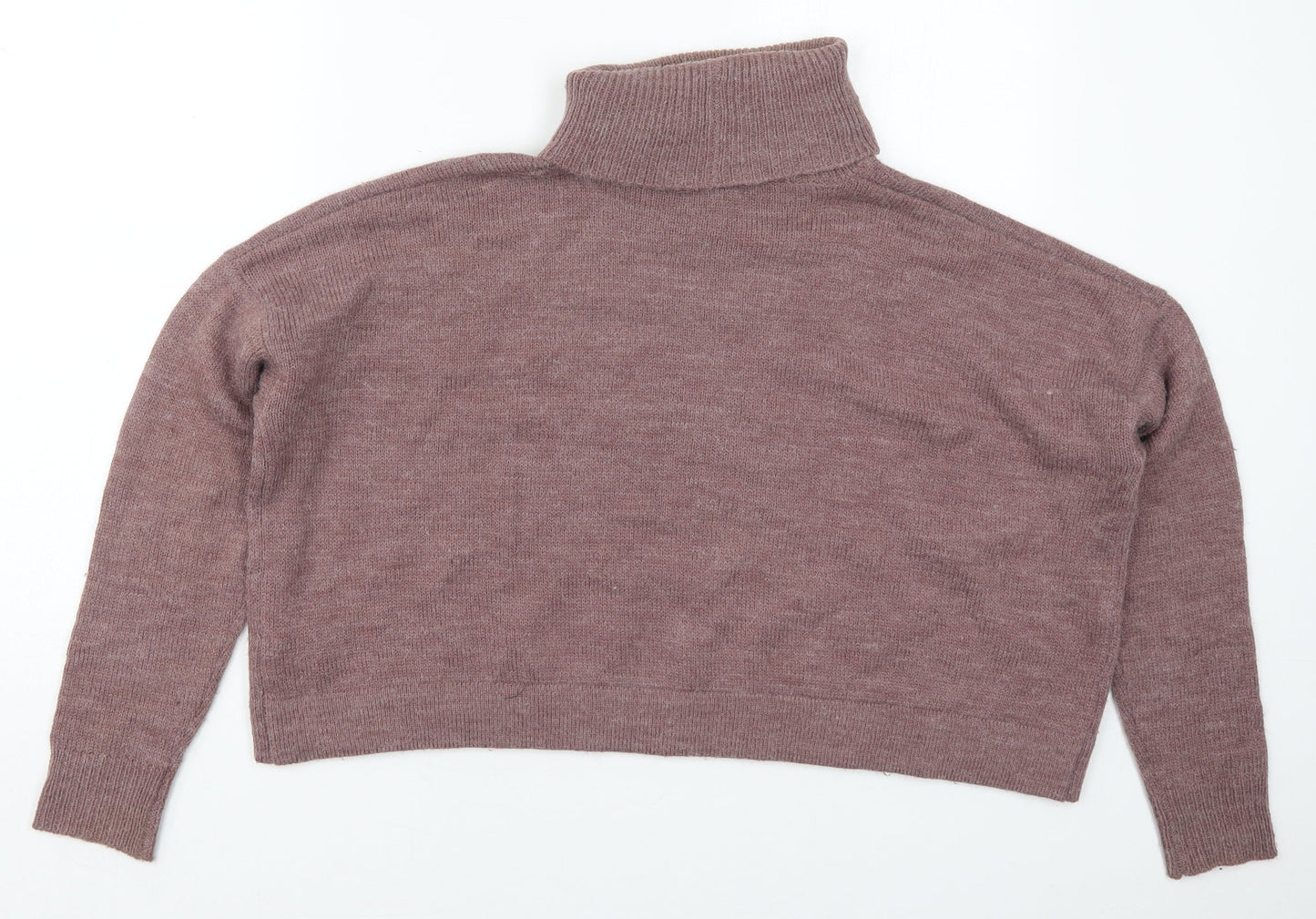 FOREVER 21 Womens Purple Roll Neck  Acrylic Pullover Jumper Size L