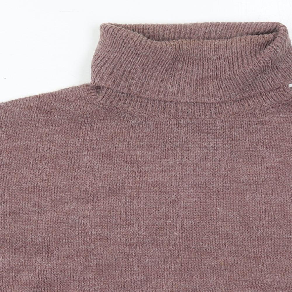 FOREVER 21 Womens Purple Roll Neck  Acrylic Pullover Jumper Size L