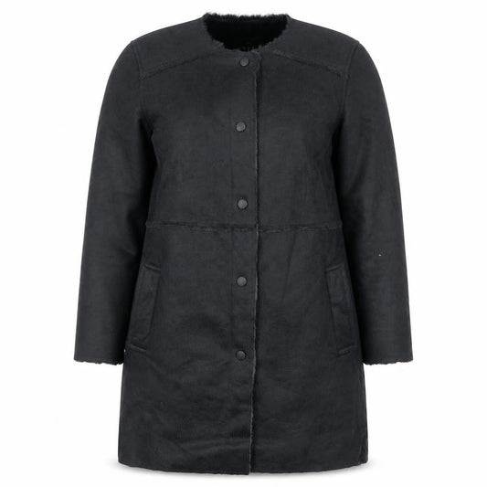 Front view of Viz-A-Viz women’s grey pea coat coat, size M, button