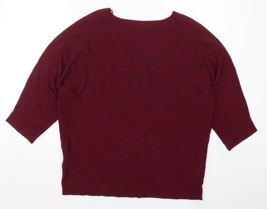 Womens UK Size M Debenhams Red Pullover Jumper