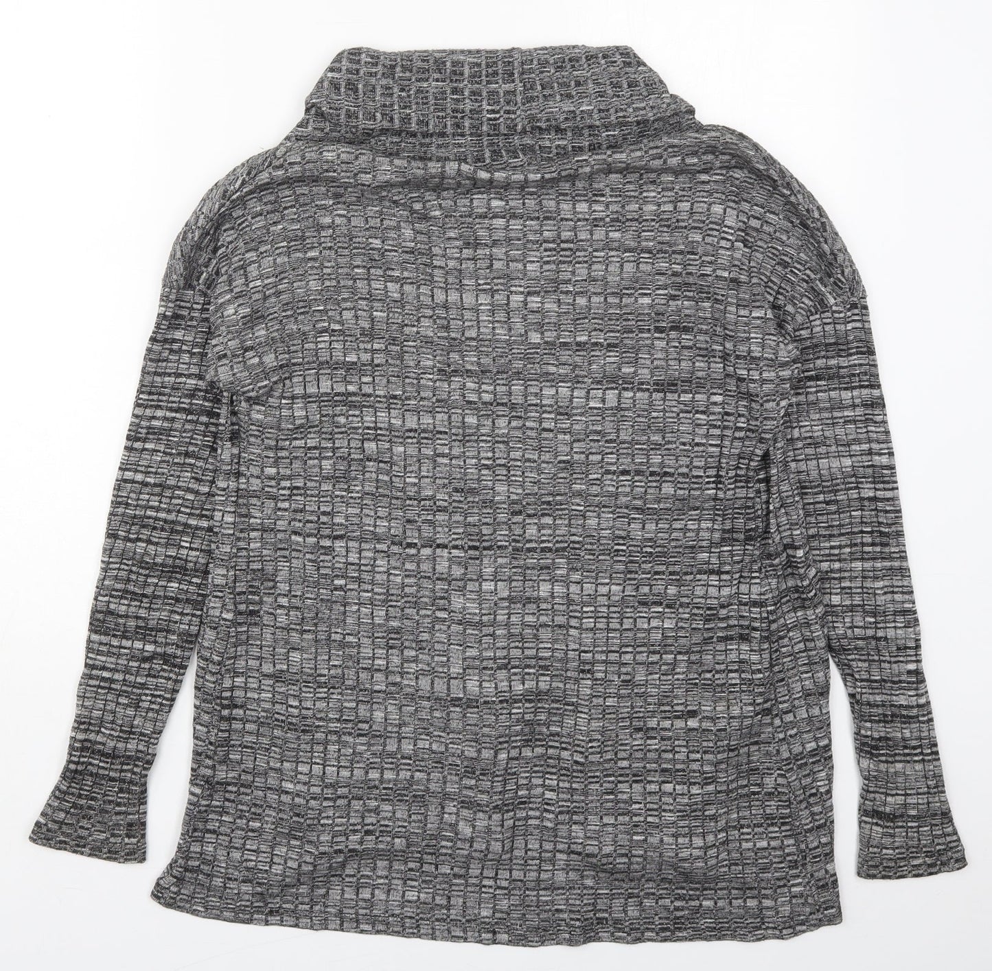 Soya Concept Womens Grey Collared  Acrylic Cardigan Jumper Size M