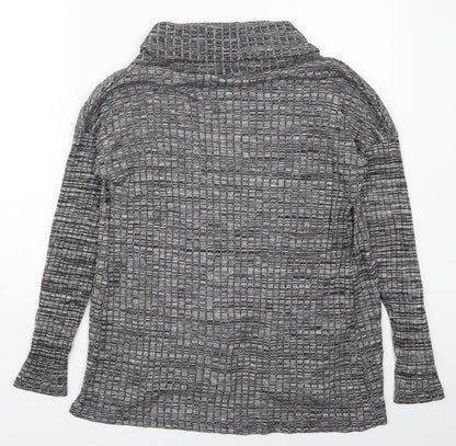Soya Concept Womens Grey Collared  Acrylic Cardigan Jumper Size M