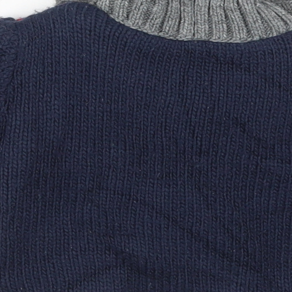 Nutmeg Boys Black Geometric Acrylic Cardigan Jumper One Size  Button