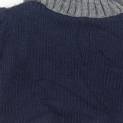 Nutmeg Boys Black Geometric Acrylic Cardigan Jumper One Size  Button