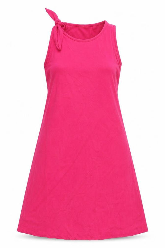 Front view of Gap women’s pink polyester tank dress, size XS, round neck pullover