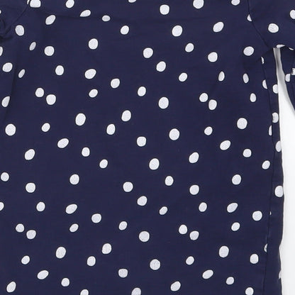 George Girls Blue Polka Dot Cotton Basic T-Shirt Size 12-18 Months Crew Neck Pullover