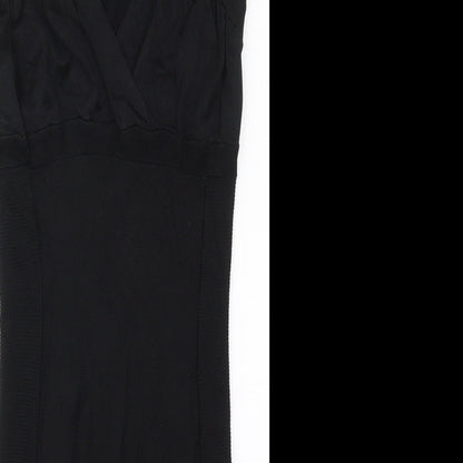 H&M Womens Black  Viscose Bodycon  Size S  V-Neck Pullover