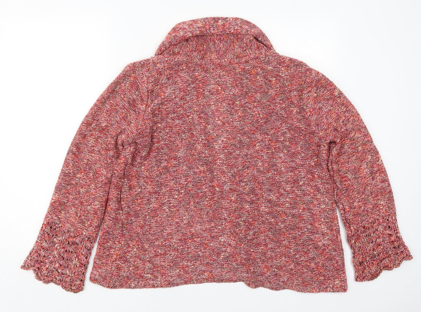 George Womens Pink V-Neck  Acrylic Cardigan Jumper Size 14