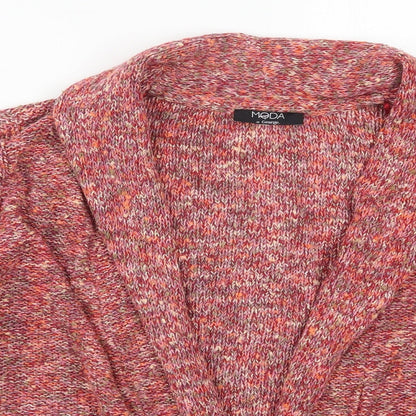 George Womens Pink V-Neck  Acrylic Cardigan Jumper Size 14