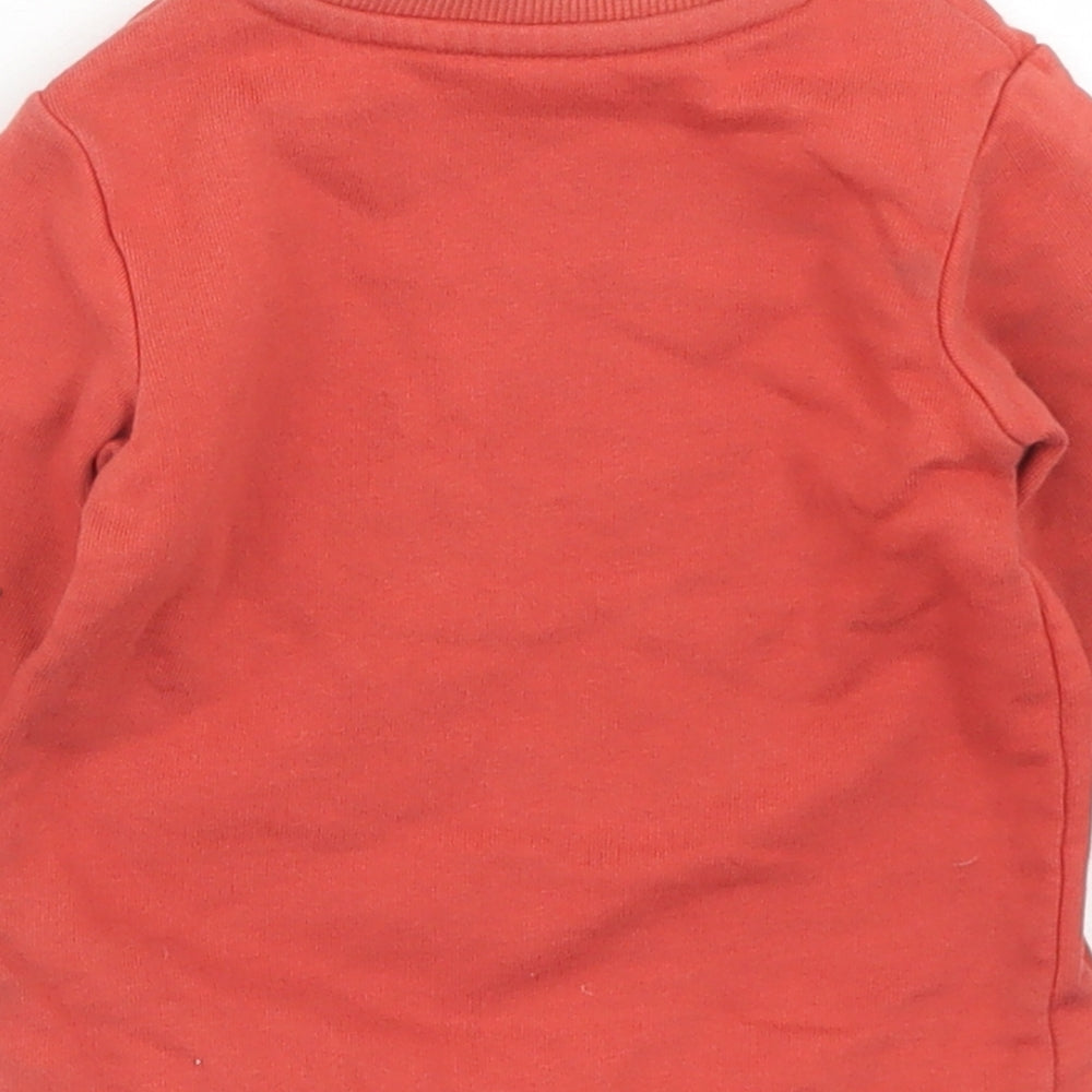 George Boys Orange  Cotton Pullover Casual Size 3-6 Months Crew Neck Snap - Winnie The Pooh