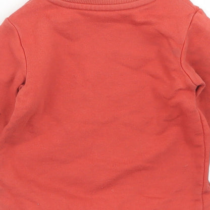 George Boys Orange  Cotton Pullover Casual Size 3-6 Months Crew Neck Snap - Winnie The Pooh