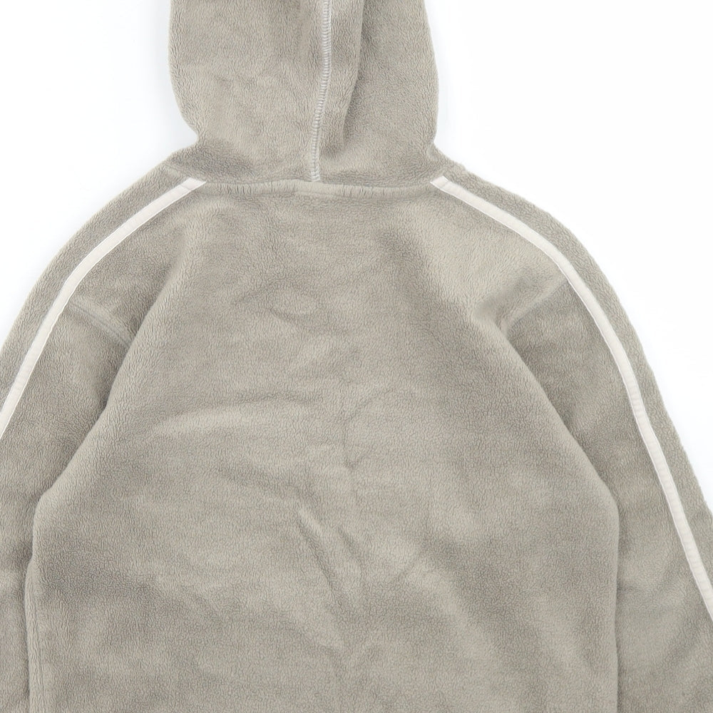 Brand and care label for Next boys’ green polyester pullover hoodie, size 8, years - bmx