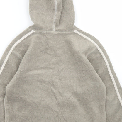 Brand and care label for Next boys’ green polyester pullover hoodie, size 8, years - bmx