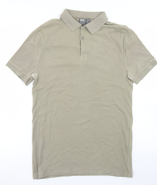 ASOS Mens Green  Cotton  Polo Size M Collared Button