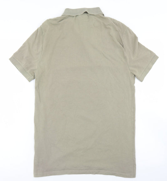 ASOS Mens Green  Cotton  Polo Size M Collared Button