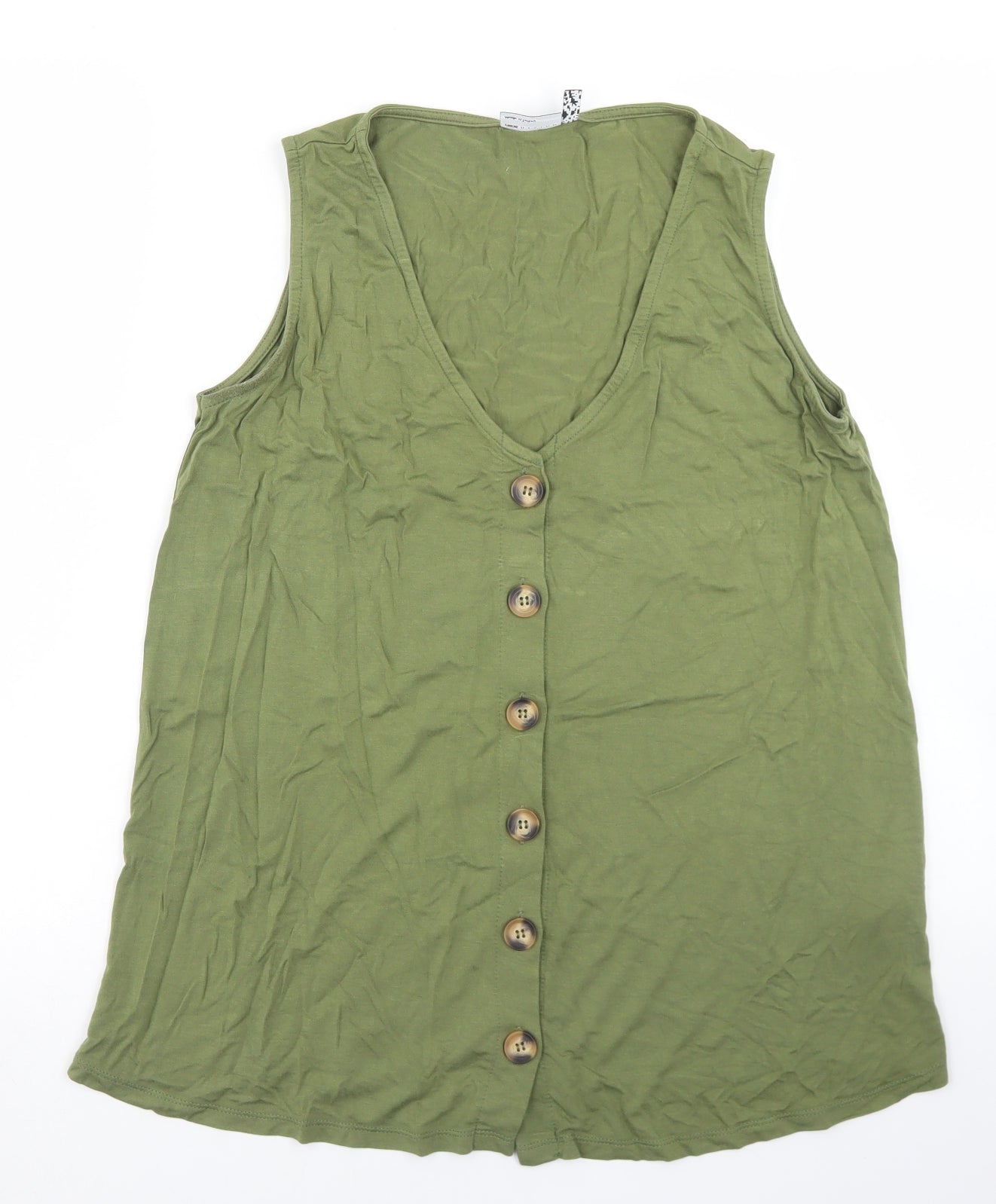 Womens UK Size 6 ASOS Green Basic Tank