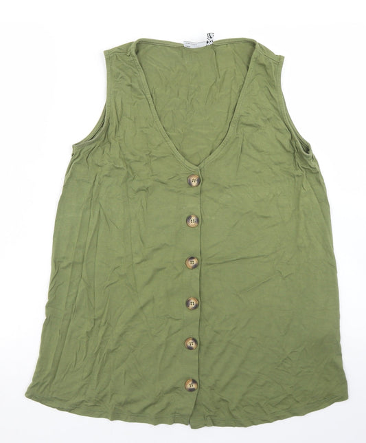 Womens UK Size 6 ASOS Green Basic Tank