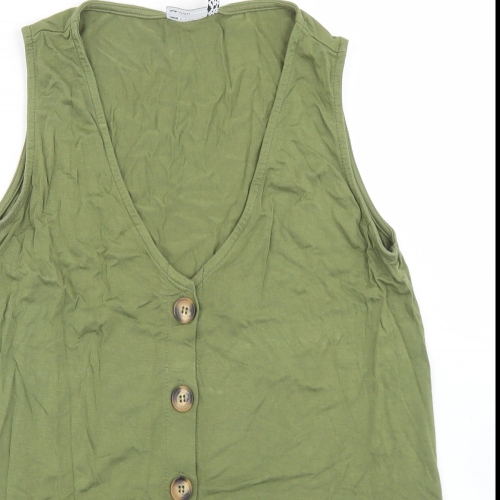 Womens UK Size 6 ASOS Green Basic Tank
