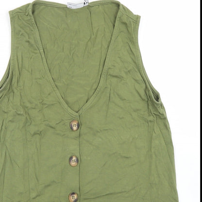 Womens UK Size 6 ASOS Green Basic Tank