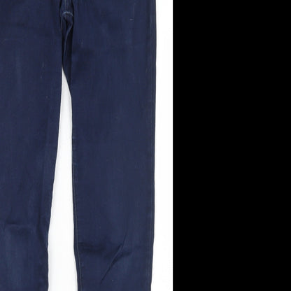 New Look Womens Blue  Cotton Skinny Jeans Size 8 L29 in Regular Button