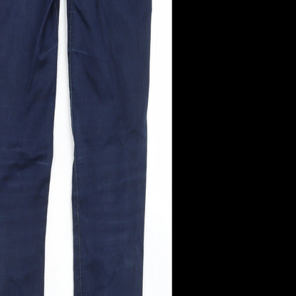 New Look Womens Blue  Cotton Skinny Jeans Size 8 L29 in Regular Button