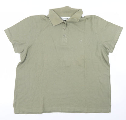 Jumper Mens Green  Cotton  Polo Size L Collared Button