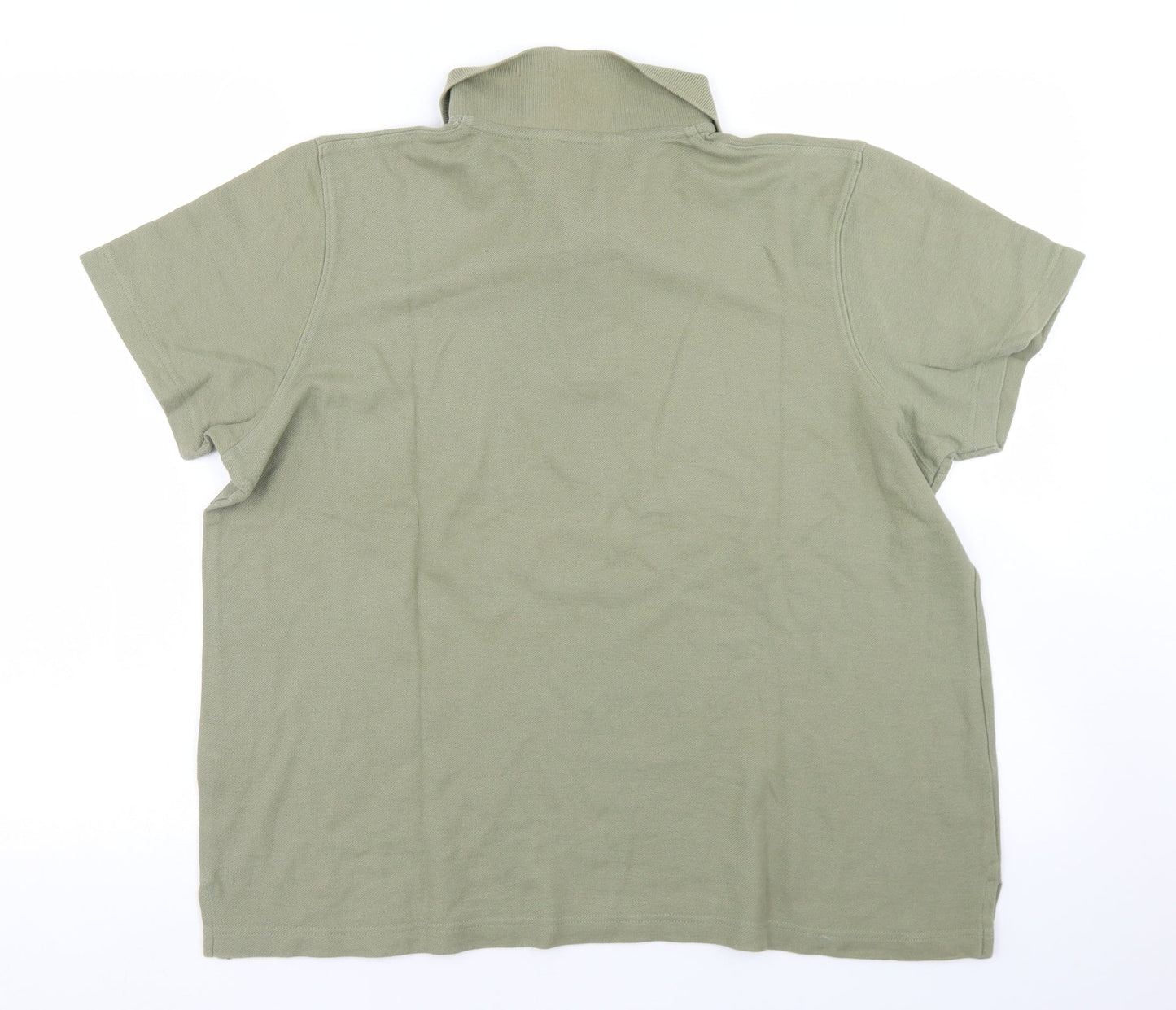 Jumper Mens Green  Cotton  Polo Size L Collared Button