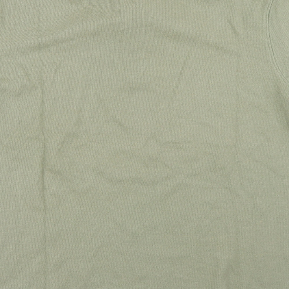 Jumper Mens Green  Cotton  Polo Size L Collared Button