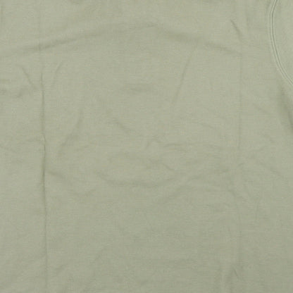 Jumper Mens Green  Cotton  Polo Size L Collared Button