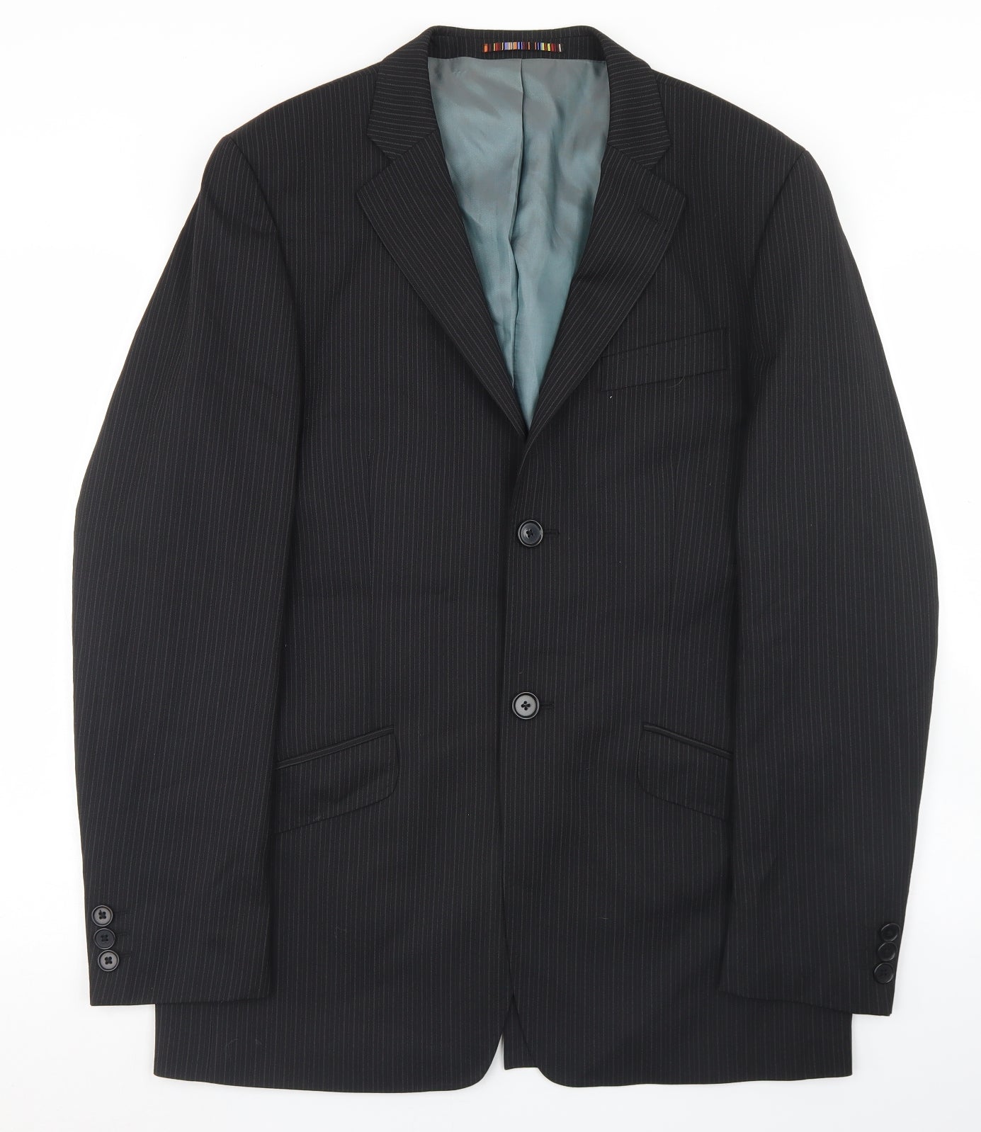 Mens UK Size 38 River Island Regular Black Suit Jacket