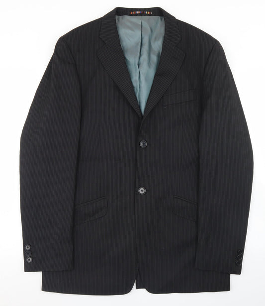 Mens UK Size 38 River Island Regular Black Suit Jacket