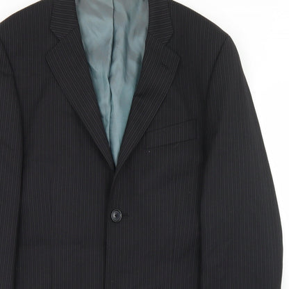 Mens UK Size 38 River Island Regular Black Suit Jacket