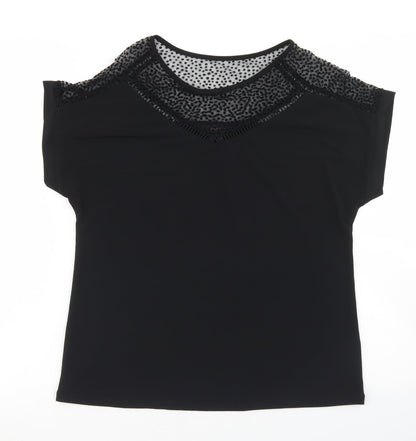 Womens UK Size 10 Amaryllis Black Basic Blouse