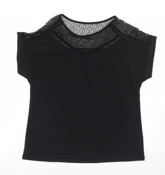 Womens UK Size 10 Amaryllis Black Basic Blouse