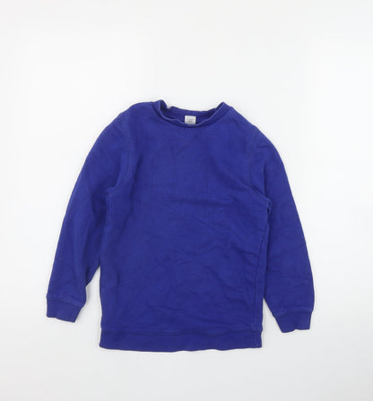 Additional front view of Tu boys’ blue cotton pullover sweatshirt, size 7, years pullover