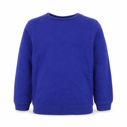 Front view of Tu boys’ blue cotton pullover sweatshirt, size 7, years pullover