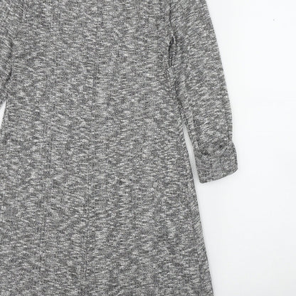 New Look Womens Grey  Polyester Jumper Dress  Size 6  Round Neck Pullover