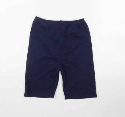 Preworn Womens Blue  Cotton Biker Shorts Size S L7.5 in Regular Pull On