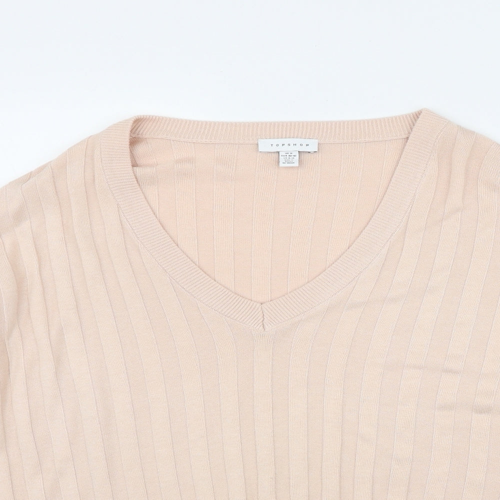 Womens UK Size M Topshop Pink Pullover Jumper