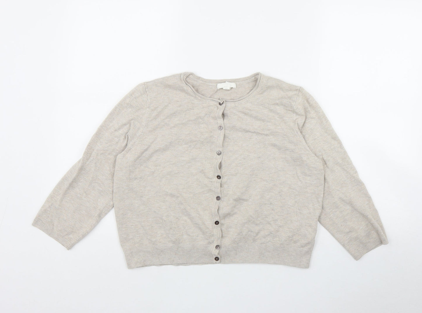 Womens UK Size L H&M Beige Cardigan Jumper