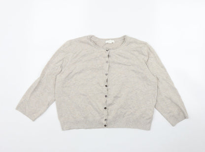 Womens UK Size L H&M Beige Cardigan Jumper