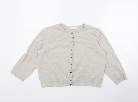 Womens UK Size L H&M Beige Cardigan Jumper